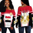 1sttheworld Clothing -  Egypt Active Flag Off Shoulder Sweater A35
