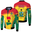 1sttheworld Clothing - Ghana Active Flag Fleece Winter Jacket A35