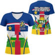 1sttheworld Clothing - Central African Republic Bincjou Women V-neck T-Shirt A35