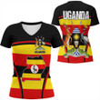 1sttheworld Clothing - Uganda Bincjou Women V-neck T-Shirt A35