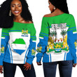 1sttheworld Clothing -  Sierra Leone Active Flag Off Shoulder Sweater A35