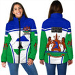 1sttheworld Clothing - Lesotho Active Flag Women Padded Jacket a35