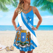 1sttheworld Clothing - Somalia Special Flag Strap Summer Dress A35