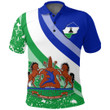 1sttheworld Clothing - Lesotho Special Flag Polo Shirt A35