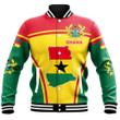 1sttheworld Clothing - Ghana Active Flag Baseball Jacket A35