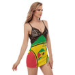 1sttheworld Clothing - Sao Tome and Principe Active Flag Back Strap Cami Dress A35