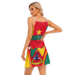 1sttheworld Clothing - Cameroon Active Flag Women's V-neck Cami Dress A35