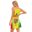 1sttheworld Clothing - Senegal Active Flag Women's V-neck Cami Dress A35