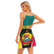 1sttheworld Clothing - Mozambique Active Flag Women's V-neck Cami Dress A35
