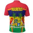 1sttheworld Clothing - Mauritius Active Flag Polo Shirt A35
