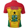 1sttheworld Clothing - Ghana Active Flag Polo Shirt A35