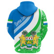 1sttheworl Clothing - Sierra Leone Special Flag Zip Hoodie A35