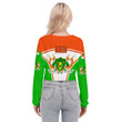 1sttheworld Clothing - Niger Active Flag Women's V-neck Lapel Long Sleeve Cropped T-shirt A35