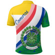 1sttheworld Clothing - Comoros Special Flag Polo Shirt A35