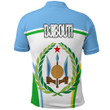 1sttheworld Clothing - Djibouti Active Flag Polo Shirt A35