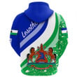 1sttheworl Clothing - Lesotho Special Flag Zip Hoodie A35