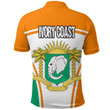 1sttheworld Clothing - Ivory Coast Active Flag Polo Shirt A35