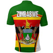 1sttheworld Clothing - Zimbabwe Active Flag Polo Shirt A35
