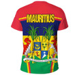 1sttheworld Clothing - Mauritius Active Flag T-Shirt A35