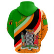 1sttheworl Clothing - Zambia Special Flag Zip Hoodie A35