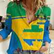 GetteeStore Clothing - Gabon Active Flag Women Casual Shirt A35