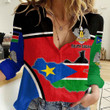 GetteeStore Clothing - South Sudan Active Flag Women Casual Shirt A35