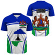 GetteeStore Clothing - Lesotho Active Flag Baseball Jersey A35