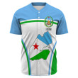 GetteeStore Clothing - Djibouti Active Flag Baseball Jersey A35