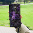 Yemen Women's Leather Wallet - Purple Roses with Skull (You can Personalize Custom Text) A7 | 1sttheworld