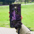 Zambia Women's Leather Wallet - Purple Roses with Skull (You can Personalize Custom Text) A7 | 1sttheworld