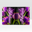 Malawi Men's Leather Wallet - Pretty Purple Tulips (You can Personalize Custom Text) A7 | Africazone