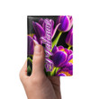 Malawi Men's Leather Wallet - Pretty Purple Tulips (You can Personalize Custom Text) A7 | Africazone