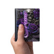 Oromo Men's Leather Wallet - Purple Roses with Skull (You can Personalize Custom Text) A7 | Africazone