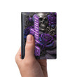 Malawi Men's Leather Wallet - Purple Roses with Skull (You can Personalize Custom Text) A7 | Africazone