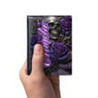 Angola Men's Leather Wallet - Purple Roses with Skull (You can Personalize Custom Text) A7 | Africazone