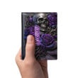 Yemen Men's Leather Wallet - Purple Roses with Skull (You can Personalize Custom Text) A7 | Africazone