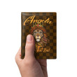 Angola Men's Leather Wallet - King Lion with Crown (You can Personalize Custom Text) A7 | Africazone
