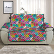 Sofa Protector - Colorful Hibiscus Flower With Monstera Sofa Protector Handcrafted to the Highest Quality Standards A7