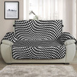 Sofa Protector - Black And White Abstract Square Pattern Sofa Protector Handcrafted to the Highest Quality Standards A7