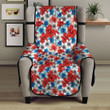 Sofa Protector - Hibiscus Red And Blue Seamless Sofa Protector Handcrafted to the Highest Quality Standards A7
