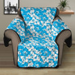 Sofa Protector - Natural Blue and White Hibiscus Sofa Protector Handcrafted to the Highest Quality Standards A7 | GetteeStore