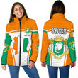 GetteeStore Clothing - Ivory Coast Active Flag Women Padded Jacket a35