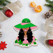 Gettee Store Ornament - AKA Sorority The Girl With Hat Mica Ornament A35