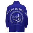 Getteestore Stand-up Collar Zipped Jacket - Zeta Phi Beta Pearl Blue A31