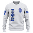 Gettee Store Knitted Sweater - (Custom) Zeta Phi Beta White Knitted Sweater A35