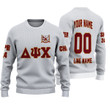 Getteestore Knitted Sweater - (Custom) Delta Psi Chi Fraternity (White) Letters A31