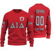 Getteestore Knitted Sweater - (Custom) Delta Iota Delta Sorority (Red) Letters A31