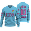 Getteestore Knitted Sweater - (Custom) Eta Sigma Theta Sorority (Blue) Letters A31