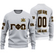 Getteestore Knitted Sweater - (Custom) Gamma Phi Omega Fraternity (White1) Letters A31