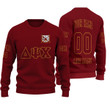 Getteestore Knitted Sweater - (Custom) Delta Psi Chi Fraternity (Crimson) Letters A31